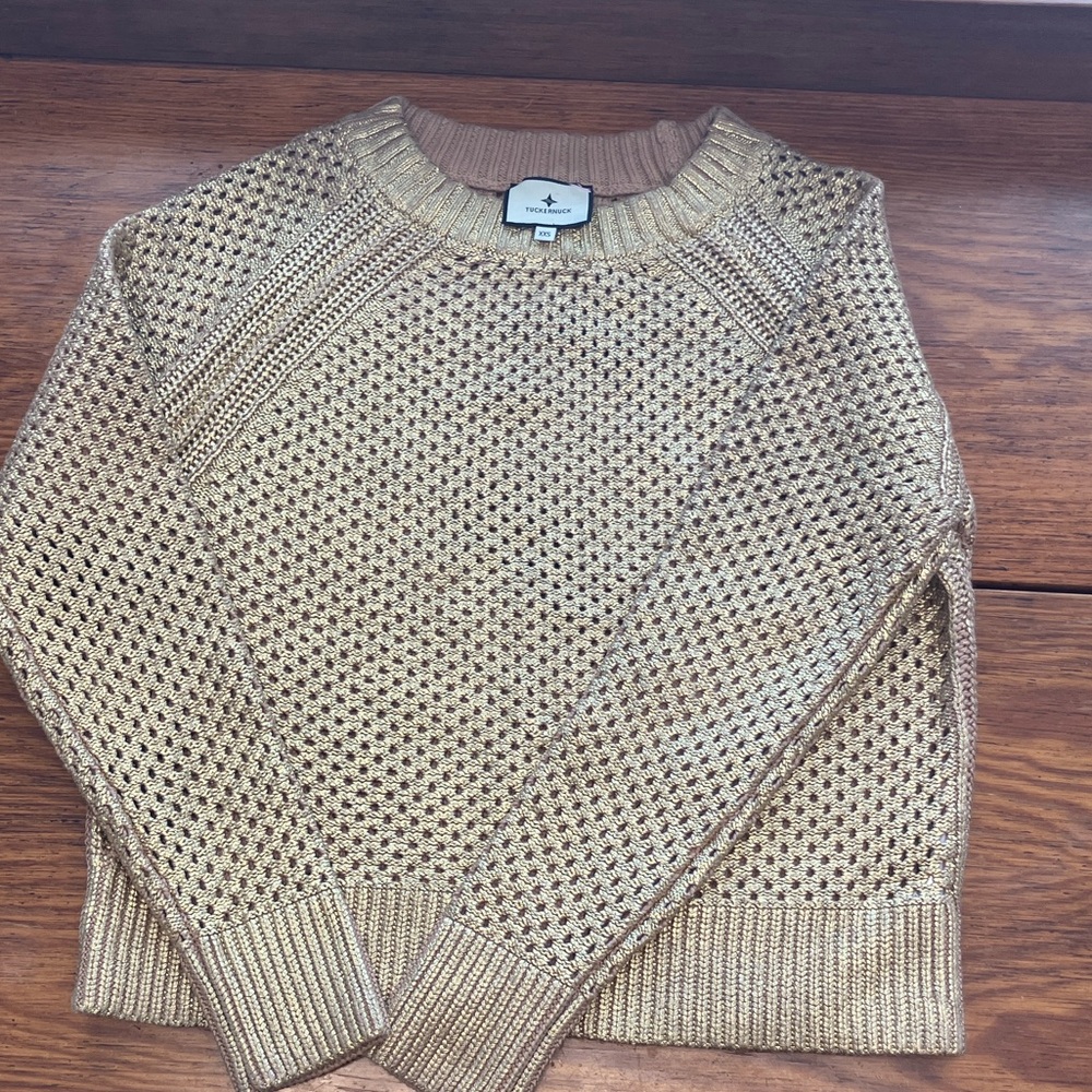 Tuckernuck Metallic Gold Sweater - Picture 3 of 4